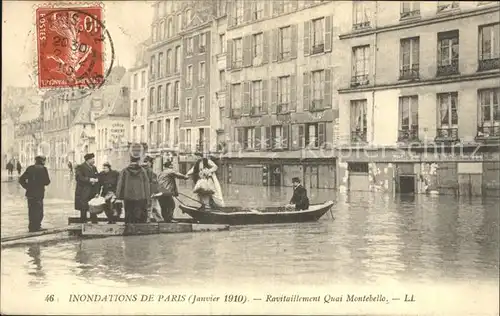 Paris ueberschwemmung Ravitaillement Quai Montebelle Kat. Paris