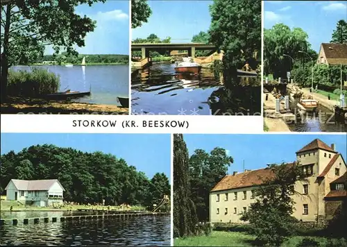 Storkow Mark Storkower See Kanal Schleuse Burg Kat. Storkow Mark