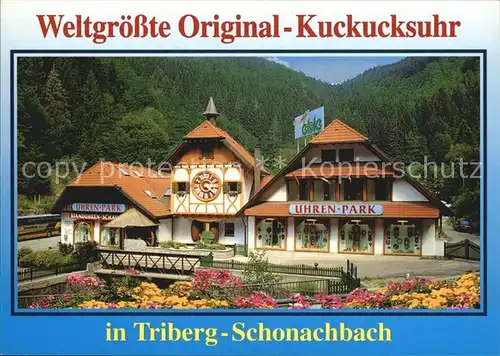 Triberg Schwarzwald Weltgroesste original Kuckucksuhr Eble Uhren Park Kat. Triberg im Schwarzwald