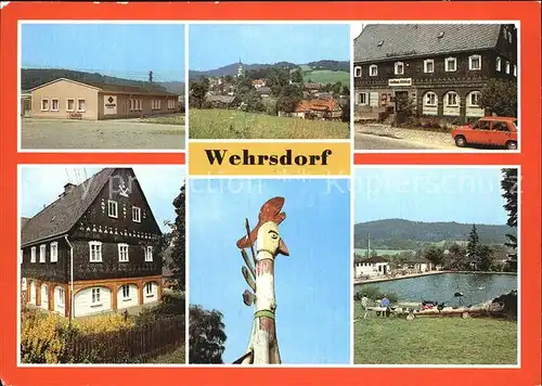 Wehrsdorf Sachsen Kegelbahn Gasthaus Steinberg Umgebindehaus Geschnitzter Hahn Kat. Sohland Spree