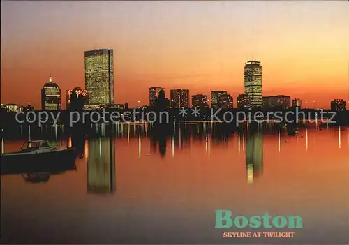 Boston Massachusetts Skyline at Twilight Kat. Boston