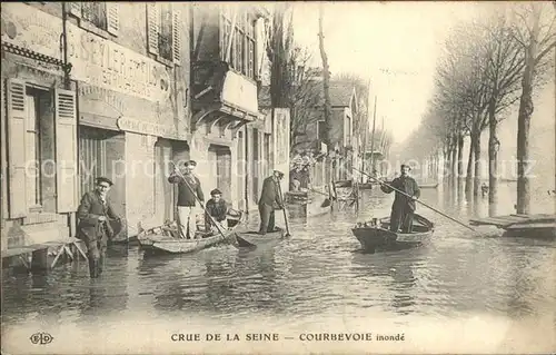 Courbevoie Crue de la Seine Inondation Hochwasser Katastrophe Kat. Courbevoie