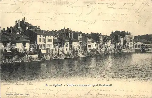 Epinal Vosges Vieilles maisons du quai Rualmenil Kat. Epinal