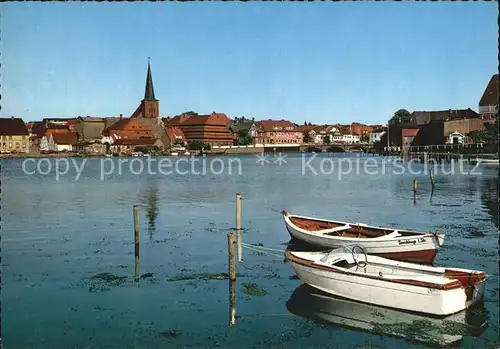 Neustadt Flensburg Binnenwasser mit Kirchenpartie Kat. Flensburg