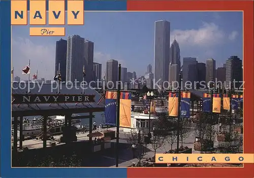 Chicago Illinois Navy Pier mit Skyline Kat. Chicago
