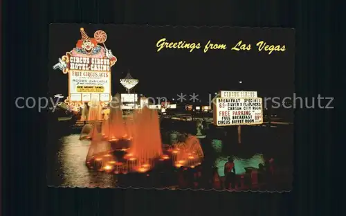 Las Vegas Nevada Circus Circus Hotel by Night Kat. Las Vegas