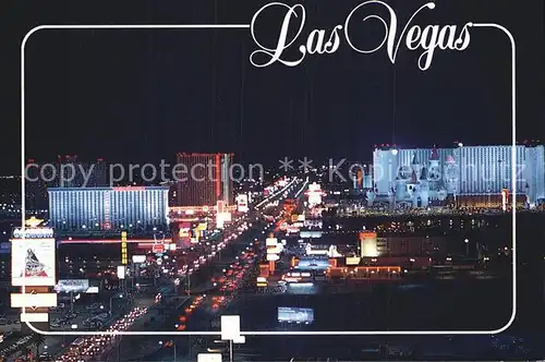 Las Vegas Nevada Fliegeraufnahme bei Nacht Kat. Las Vegas