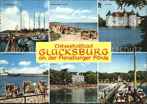 Gluecksburg Ostseebad Yachthafen Badestrand Schloss Kurpromenade Kat. Gluecksburg (Ostsee)