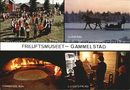 Gammelstad Freiluftmuseum Brotbackofen Schlittenfahrt Kat. Gammelstad