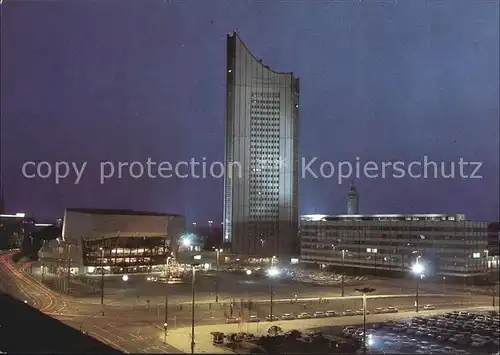 Leipzig Blick zum Karl Marx Platz Nacht Kat. Leipzig