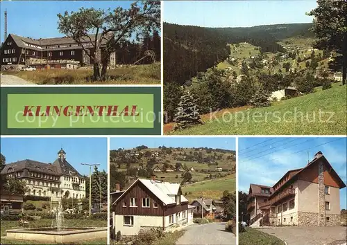 Klingenthal Vogtland Jugendherberge Klement Gottwald Rathaus Aschberg Kat. Klingenthal Sachsen