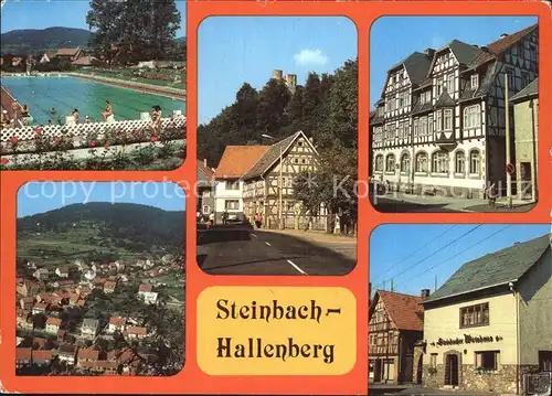 Steinbach Hallenberg Schwimmbad Hallenburg Steinbacher Wirtshaus Kat. Steinbach Hallenberg