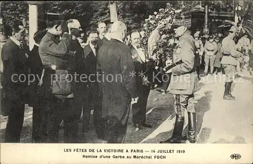 Paris Remise d une Gerbe au Marceal Foch Kat. Paris