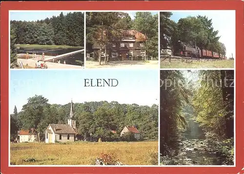 Elend Harz Waldbad Ausflugsgaststaette Gruene Tanne Kirche Harzquerbahn Kat. Elend Harz