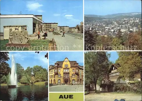 Aue Erzgebirge Rathaus Stadtteich Gaststaette Hulzen Haisel Kat. Aue