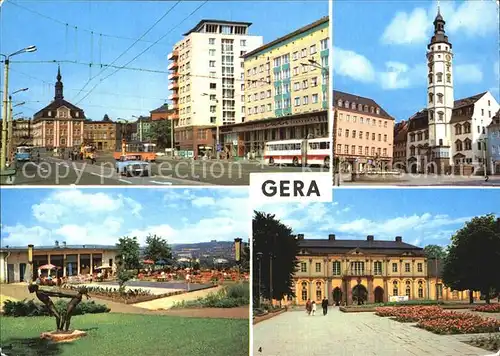 Gera Strasse der Republik Rathaus Orangerie Kat. Gera