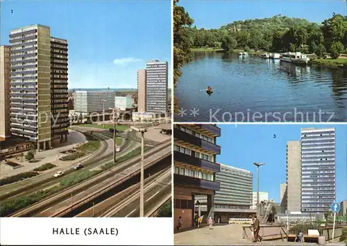 Halle Saale Hochstrasse Ernst Thaelmann Platz Saalepartie  Kat. Halle