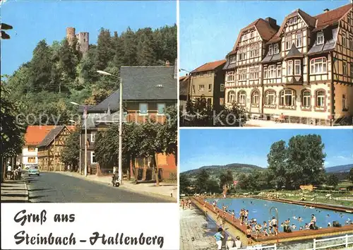 Steinbach Hallenberg Hallenburg FDGB Erholungsheim Schwimmbad Kat. Steinbach Hallenberg