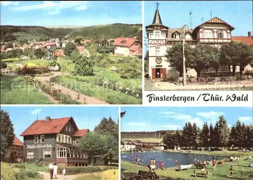 Finsterbergen Volkshaus Zur Linde Cafe Waldschloesschen Schwimmbad Kat. Finsterbergen Thueringer Wald