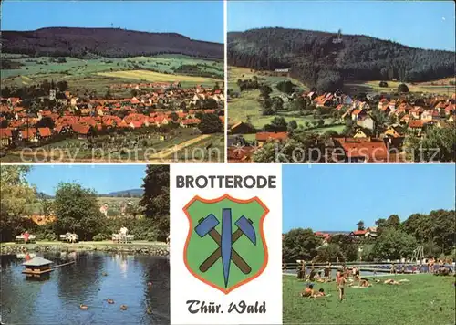 Brotterode Grosser Inselsberg Schanze Gelb Brunnen Teich Schwimmbad Kat. Brotterode