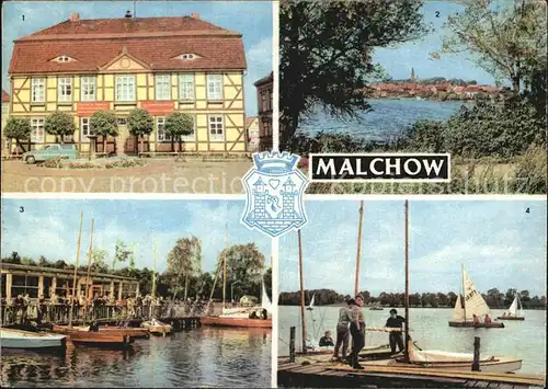 Malchow Rathaus Seglerheim Seglerhafen Kat. Malchow Mecklenburg
