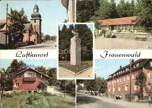 Frauenwald Thueringen Kirche Waldcafe Lenkgrund Milchbar FDGB Heim Monument Kat. Frauenwald
