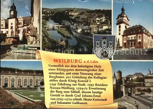 Weilburg Lahn Rathaus Kirche Brunnen Schloss Stadttor