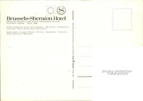Bruessel Bruxelles Sheraton Hotel  Kat. 