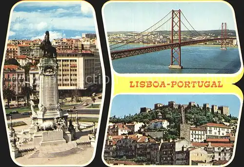 Lisboa Denkmal Bruecke Stadtansicht Schloss Kat. Portugal