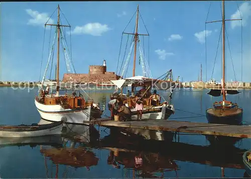 Rhodos Rhodes aegaeis Hafen Kat. 