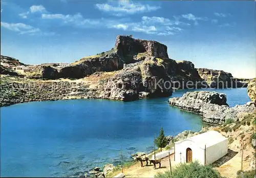 Rhodos Rhodes aegaeis Akropolis von Lindos Kat. 