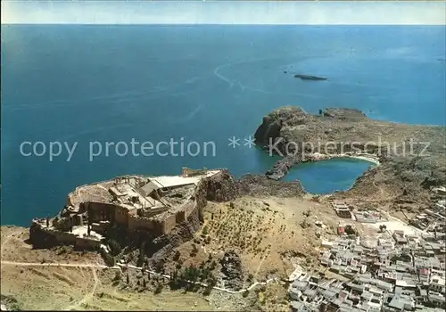 Rhodos Rhodes aegaeis Ansicht von Lindos Kat. 