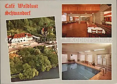 Schwandorf Hotel Restaurant Cafe Waldlust Gastraum Hallenbad Kat. Schwandorf