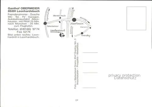 Leonhardsbuch Gasthof Obermeier  Kat. Allershausen