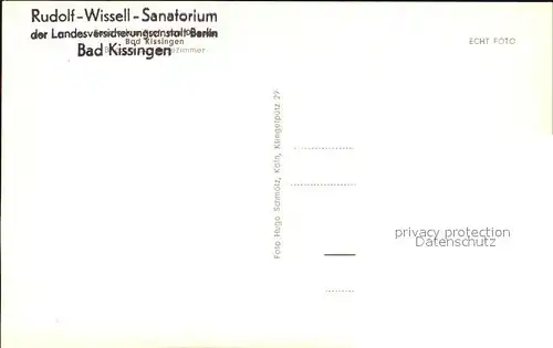 Bad Kissingen Rudolf Wissell Sanatorium  Kat. Bad Kissingen