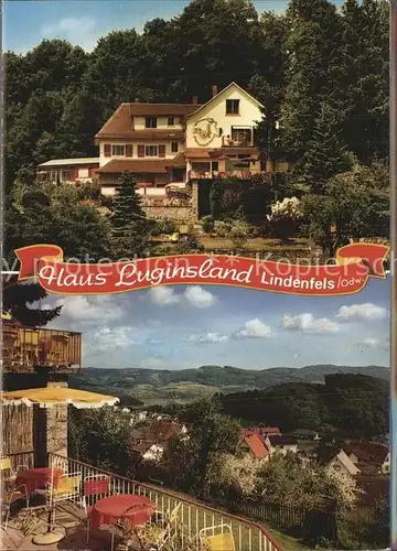 Lindenfels Odenwald Haus Luginsland Aufklappkarte  Kat. Lindenfels