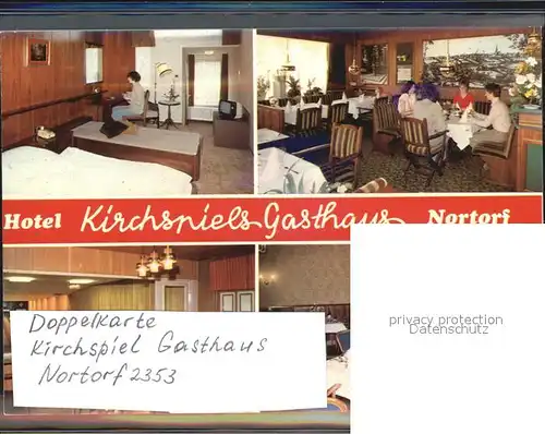 Nortorf Neumuenster Hotel Kirchspiel Aufklappkarte  Kat. Nortorf