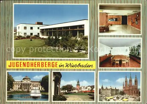 Wiesbaden Jugendherberge Teilansichten Schloss Kirche Kat. Wiesbaden