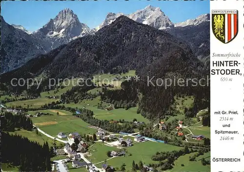 Hinterstoder mit Gr Priel und Spitzmauer Fliegeraufnahme Kat. Hinterstoder