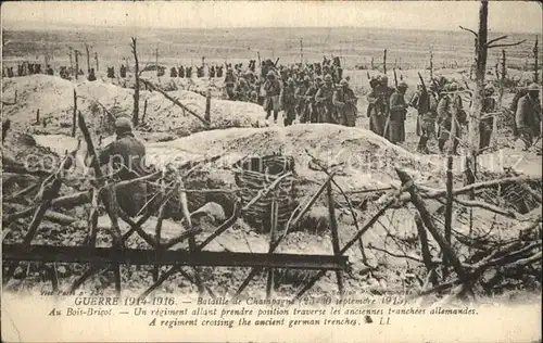 Bois Bricot Bataille de Champagne septembre 1915 Guerre 1914 16 Schlachtfeld 1. Weltkrieg