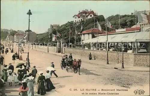 Le Havre Boulevard Martime Casino Marie Christine Pferdedroschke Kat. Le Havre