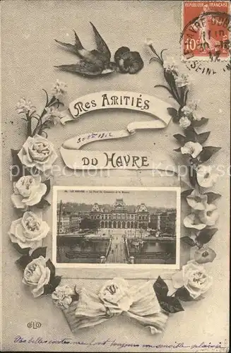Le Havre Pont du Commerce et la Bourse Briefschwalbe Kat. Le Havre