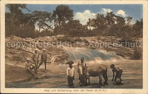 Deutsch Ostafrika Rast und Erfrischung nach der Reise DOA Missionshaus Zabern Kat. Deutsch Ostafrika