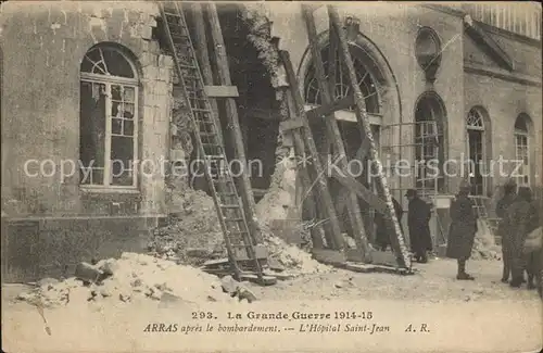 Arras Pas de Calais apres le bombardement Hopital Grande Guerre 1914 15 Ruinen 1. Weltkrieg Kat. Arras