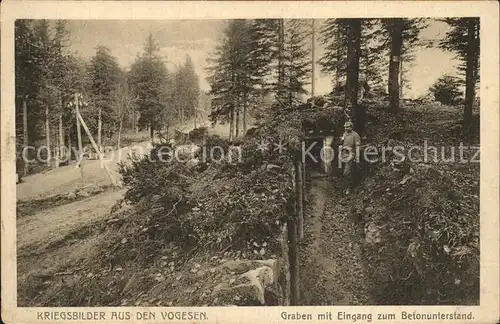 Vogesen Vosges Region Graben mit Eingang zum Betonunterstand Kat. Gerardmer