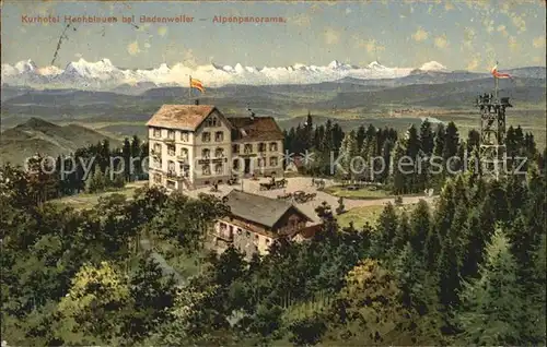 Badenweiler Kurhotel Hochblauen Aussichtsturm Alpenpanorama Kat. Badenweiler