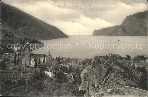 Torbole Lago di Garda Panorama mit Kirche Kat. Italien