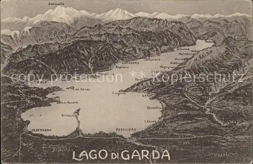 Gardasee Lago di Garda Karte Kat. Italien