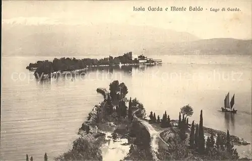 Isola di Garda Panorama mit Blick auf den Monte Baldo Kat. Italien