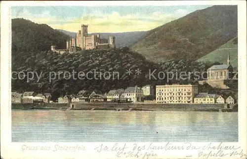 Stolzenfels Blick zum Schloss Kat. Koblenz Rhein